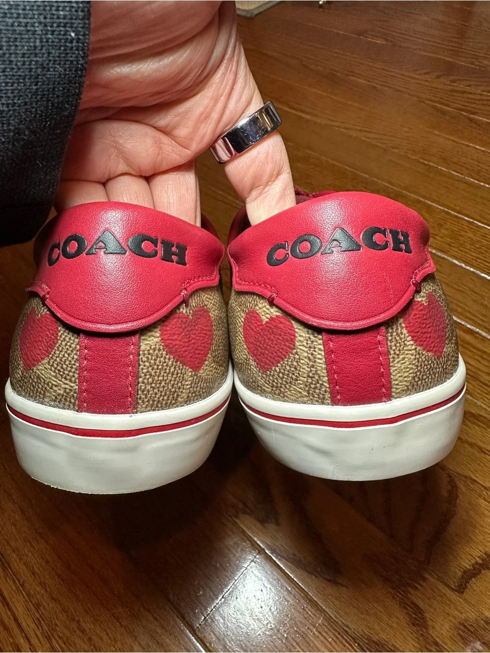 Coach Citysole Logo Heart Love Red Sneakers- Rare- 9.5
